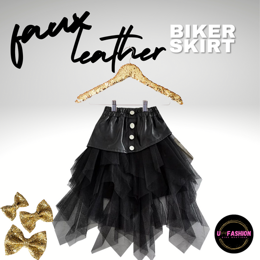 Faux Leather Biker Skirt